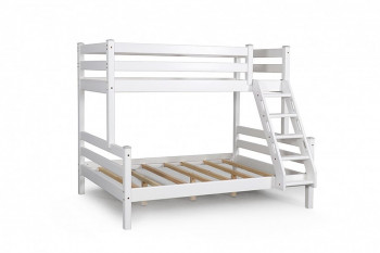 Адель кровать двухъярусная с наклонной лестницей Белый в Стрелке - strelka.mebel54.com | фото