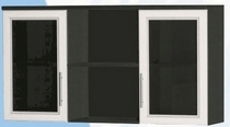 Антресоль большая с двумя стеклодверями ДЛЯ ГОСТИНОЙ АБС-2 Венге/Дуб выбеленный в Стрелке - strelka.mebel54.com | фото