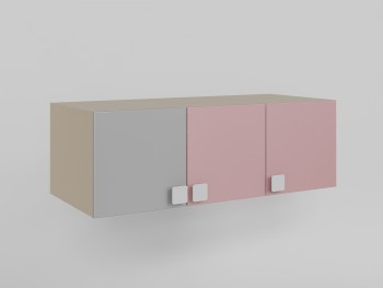Антресоль на шкаф 3-х створчатый (Розовый/Серый/корпус Клен) в Стрелке - strelka.mebel54.com | фото