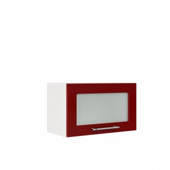 Бруклин ШВГС 600 Шкаф верхний горизонтальный со стеклом (Бетон белый/корпус Белый) в Стрелке - strelka.mebel54.com | фото