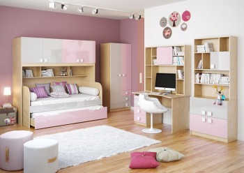 Детская комната Грэйси (Розовый/Серый/корпус Клен) в Стрелке - strelka.mebel54.com | фото
