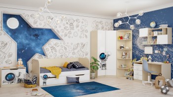 Детская комната Санни (Белый/корпус Клен) в Стрелке - strelka.mebel54.com | фото