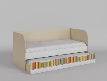 Диван-кровать Клаксон без машинок (Белый/корпус Клен) в Стрелке - strelka.mebel54.com | фото