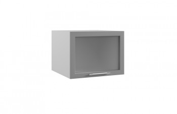 Гарда ГВПГС 600 шкаф верхний горизонтальный глубокий со стеклом высокий (Белый/корпус Серый) в Стрелке - strelka.mebel54.com | фото