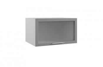 Гарда ГВПГС 800 шкаф верхний горизонтальный глубокий со стеклом высокий (Белый/корпус Серый) в Стрелке - strelka.mebel54.com | фото