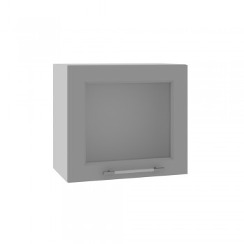 Гарда ВПГС 500 шкаф верхний горизонтальный со стеклом высокий (Серый Эмалит/корпус Серый) в Стрелке - strelka.mebel54.com | фото