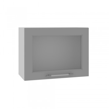Гарда ВПГС 600 шкаф верхний горизонтальный со стеклом высокий (Серый Эмалит/корпус Серый) в Стрелке - strelka.mebel54.com | фото