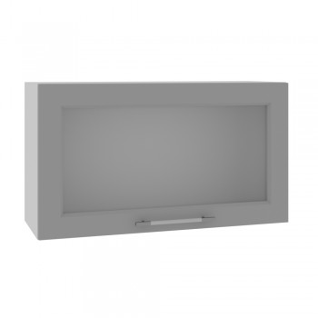 Гарда ВПГС 800 шкаф верхний горизонтальный со стеклом высокий (Серый Эмалит/корпус Серый) в Стрелке - strelka.mebel54.com | фото