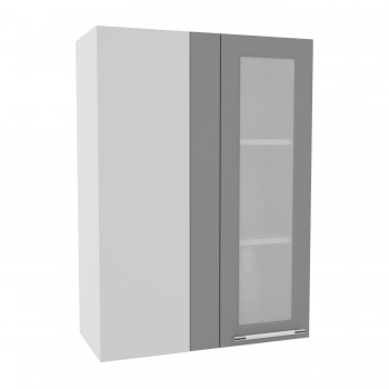 Гарда ВПУС 650 шкаф верхний угловой со стеклом высокий (Белый/корпус Серый) в Стрелке - strelka.mebel54.com | фото