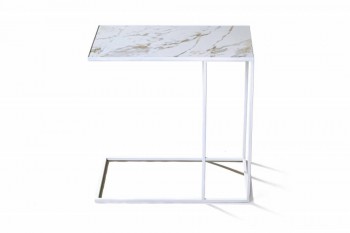 Журнальный столик Stone 018 (Прямоугольный) Металл/Керамика 500 Белый в Стрелке - strelka.mebel54.com | фото