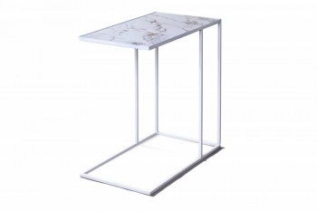 Журнальный столик Stone 018 (Прямоугольный) Металл/Керамика 500 Белый в Стрелке - strelka.mebel54.com | фото