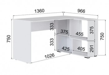 Компьютерный стол угловой СКМУ-4 белый в Стрелке - strelka.mebel54.com | фото