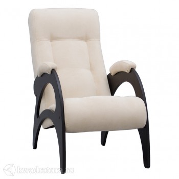 Кресло для отдыха Неаполь Модель 9 без лозы (Венге-эмаль/Ткань Ваниль Verona Vanilla) в Стрелке - strelka.mebel54.com | фото