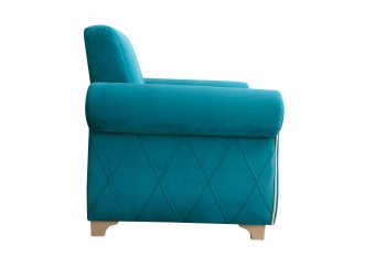 Кресло для отдыха "Порто" (велюр киви бирюза / микровельвет крем) в Стрелке - strelka.mebel54.com | фото