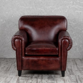 Кресло кожаное Элегант (Бордовый) в Стрелке - strelka.mebel54.com | фото