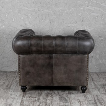 Кресло кожаное Лофт Честер (акация) в Стрелке - strelka.mebel54.com | фото