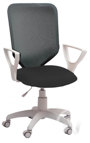 Кресло компьютерное Элегия S (белый/ткань сетка темно-серая) в Стрелке - strelka.mebel54.com | фото