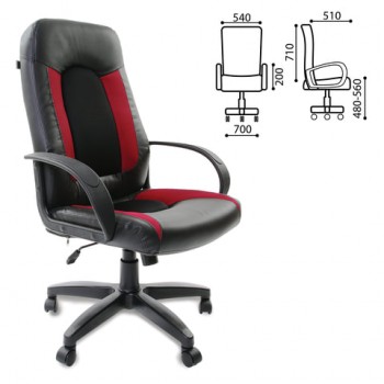 Кресло офисное BRABIX Strike EX-525 (черно-красный) в Стрелке - strelka.mebel54.com | фото