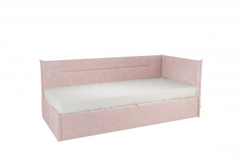 Кровать 0.9 Альба Тахта (Нежно-розовый велюр) в Стрелке - strelka.mebel54.com | фото