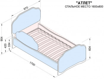Кровать 160 Атлет 96 Серый (мягкий бортик) в Стрелке - strelka.mebel54.com | фото
