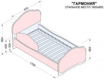 Кровать 160 Гармония 08 Шоколад (мягкий бортик) в Стрелке - strelka.mebel54.com | фото
