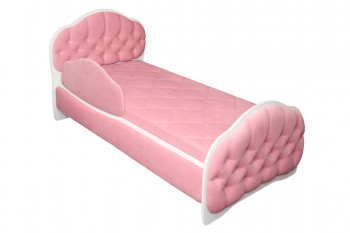 Кровать 160 Гармония 36 Светло-розовый (мягкий бортик) в Стрелке - strelka.mebel54.com | фото