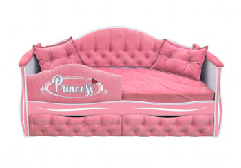 Кровать 160 серии Иллюзия 2 ящика 36 Розовый (мягкий бортик/подушки) в Стрелке - strelka.mebel54.com | фото