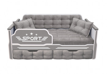Кровать 160 серии Спорт 2 ящика 45 Серый (подушки) в Стрелке - strelka.mebel54.com | фото