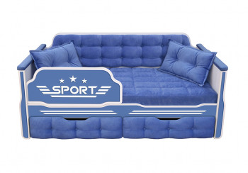 Кровать 160 серии Спорт 2 ящика 85 Синий (подушки) в Стрелке - strelka.mebel54.com | фото