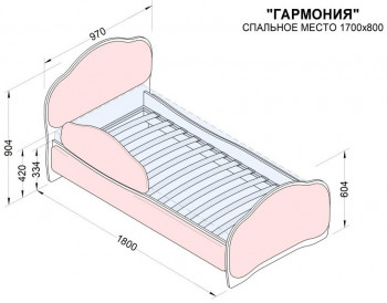 Кровать 170 Гармония 08 Шоколад (мягкий бортик) в Стрелке - strelka.mebel54.com | фото