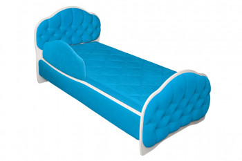 Кровать 170 Гармония 84 Ярко-голубой (мягкий бортик) в Стрелке - strelka.mebel54.com | фото