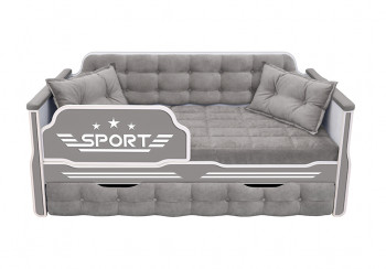 Кровать 170 серии Спорт 1 ящик 45 Серый (подушки) в Стрелке - strelka.mebel54.com | фото