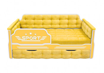 Кровать 170 серии Спорт 1 ящик 74 Жёлтый (мягкие боковые накладки) в Стрелке - strelka.mebel54.com | фото