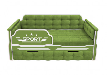 Кровать 170 серии Спорт 1 ящик 76 Зелёный (мягкие боковые накладки) в Стрелке - strelka.mebel54.com | фото