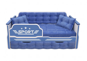 Кровать 170 серии Спорт 1 ящик 85 Синий (подушки) в Стрелке - strelka.mebel54.com | фото