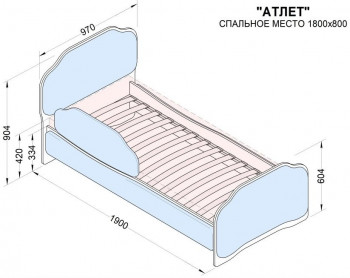 Кровать 180 Атлет 29 Синий (мягкий бортик) в Стрелке - strelka.mebel54.com | фото
