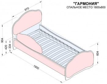 Кровать 180 Гармония 32 Фиолетовый (мягкий бортик) в Стрелке - strelka.mebel54.com | фото