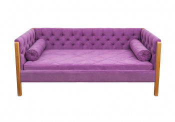Кровать 180 серии Леди  32 Фиолетовый (подушка валик) в Стрелке - strelka.mebel54.com | фото