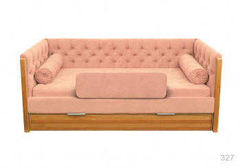 Кровать 180 серии Леди + ящик 15 Бледно-розовый (мягкий бортик/подушка валик) в Стрелке - strelka.mebel54.com | фото