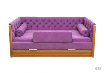 Кровать 180 серии Леди + ящик 32 Фиолетовый (мягкий бортик/подушка валик) в Стрелке - strelka.mebel54.com | фото