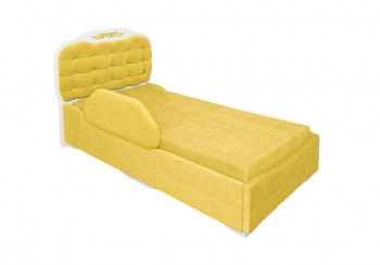 Кровать 190 Атлет Lux 74 Жёлтый (мягкий бортик) в Стрелке - strelka.mebel54.com | фото