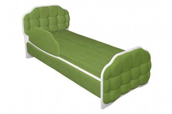 Кровать 190 Атлет Lux 76 Зелёный (мягкий бортик) в Стрелке - strelka.mebel54.com | фото