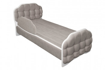 Кровать 190 Атлет Lux 96 Серый (мягкий бортик) в Стрелке - strelka.mebel54.com | фото