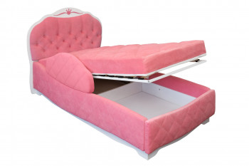 Кровать 190 Гармония Lux 36 Розовый (мягкий бортик) в Стрелке - strelka.mebel54.com | фото