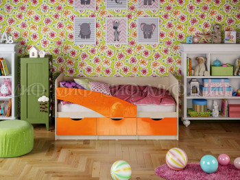 Кровать Бабочки 1,6м (Оранжевый металлик) в Стрелке - strelka.mebel54.com | фото