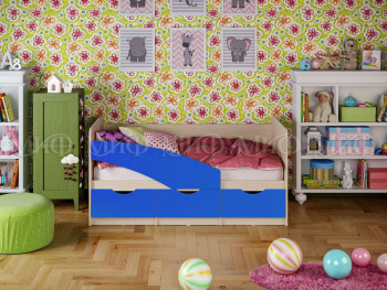 Кровать Бабочки 1,6м (Синий матовый) в Стрелке - strelka.mebel54.com | фото