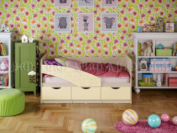 Кровать Бабочки 1,6м (Ваниль матовый) в Стрелке - strelka.mebel54.com | фото