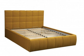 Кровать "Диана" ш. 1400 (Н=1010мм) (жаккард горчица) в Стрелке - strelka.mebel54.com | фото