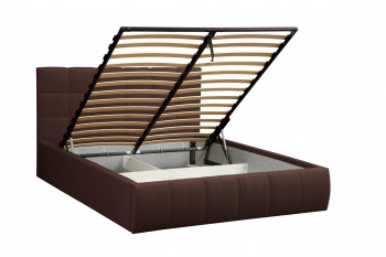 Кровать "Диана" ш. 1600 (Н=1010мм) (жаккард шоколад) в Стрелке - strelka.mebel54.com | фото