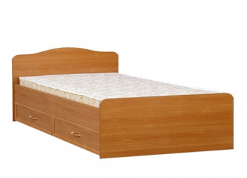 Кровать двойная с ящиками 1400-1 без матраса (круглые спинки) Вишня Оксфорд в Стрелке - strelka.mebel54.com | фото